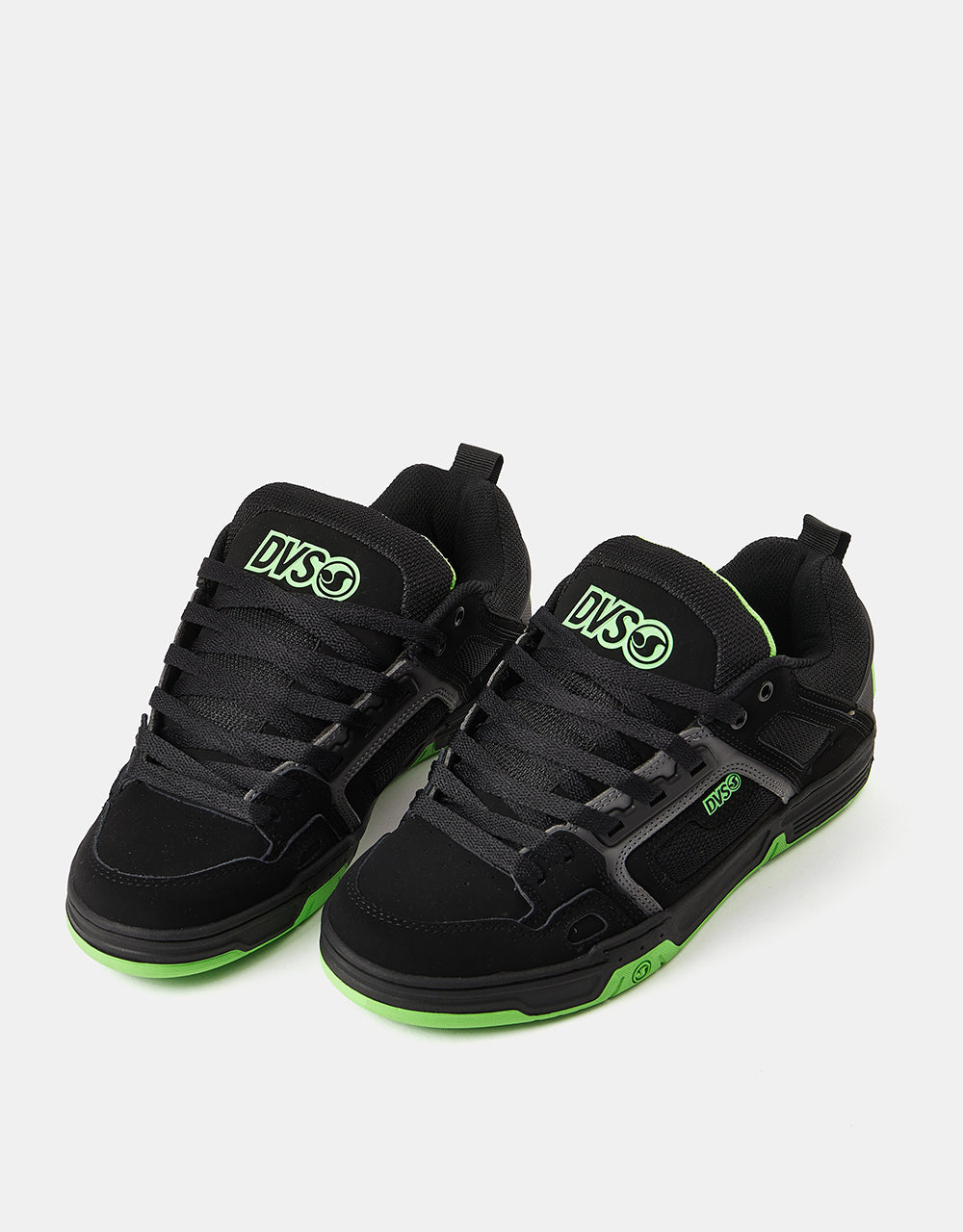 DVS Comanche Skate Shoes - Black/Charcoal/Lime Nubuck