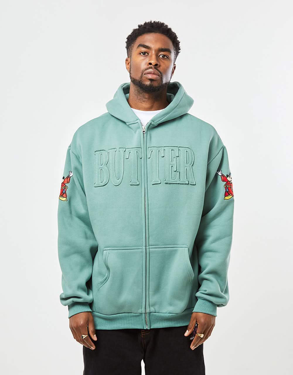 Butter Goods x Disney Applique ZipHoodie Sage