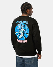 Playdude Cosmic Sufring Crewneck - Black