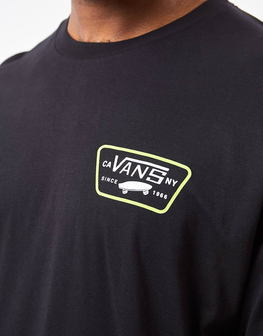 Vans Full Patch Back T-Shirt - Black/Lime Green