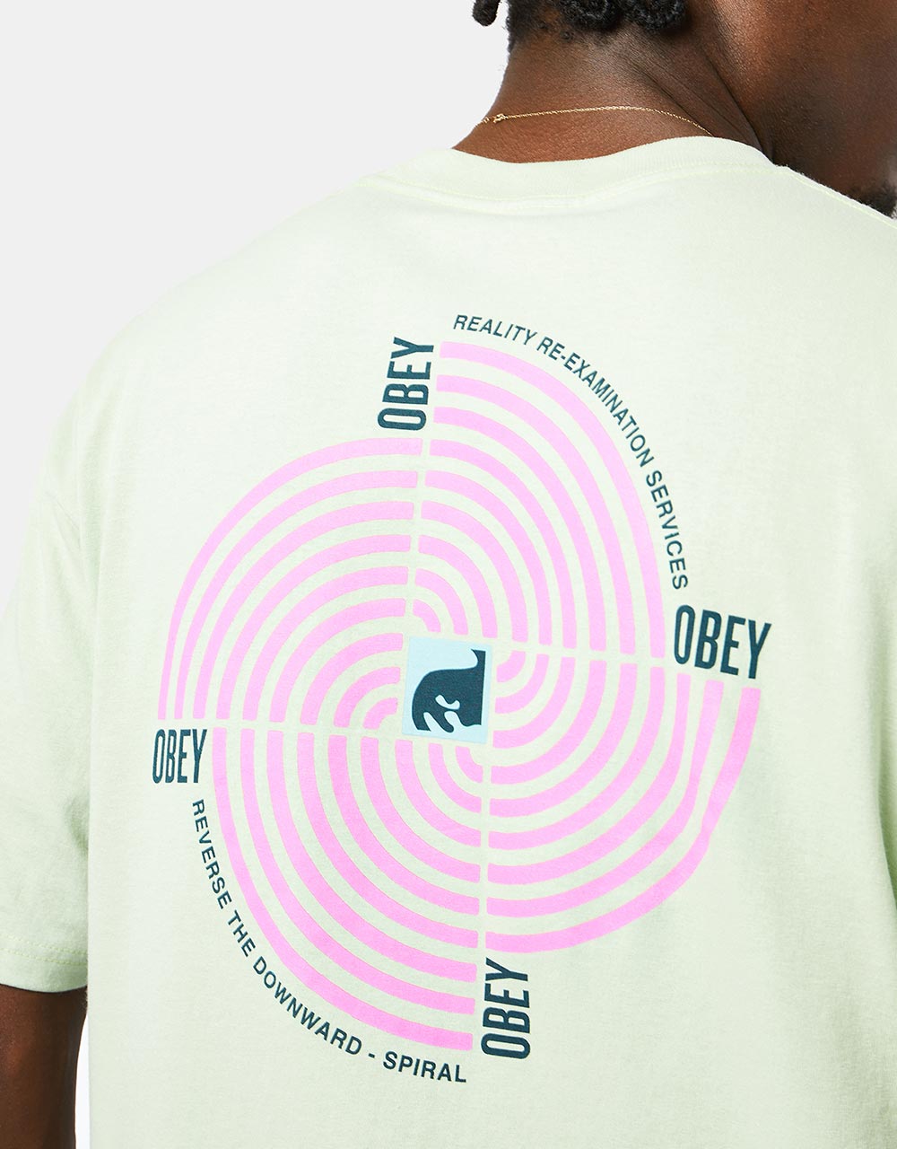 Obey Downward Spiral T-Shirt - Cucumber