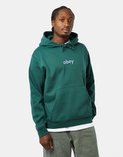 Obey Lowercase Pullover Hoodie - Dark Cedar