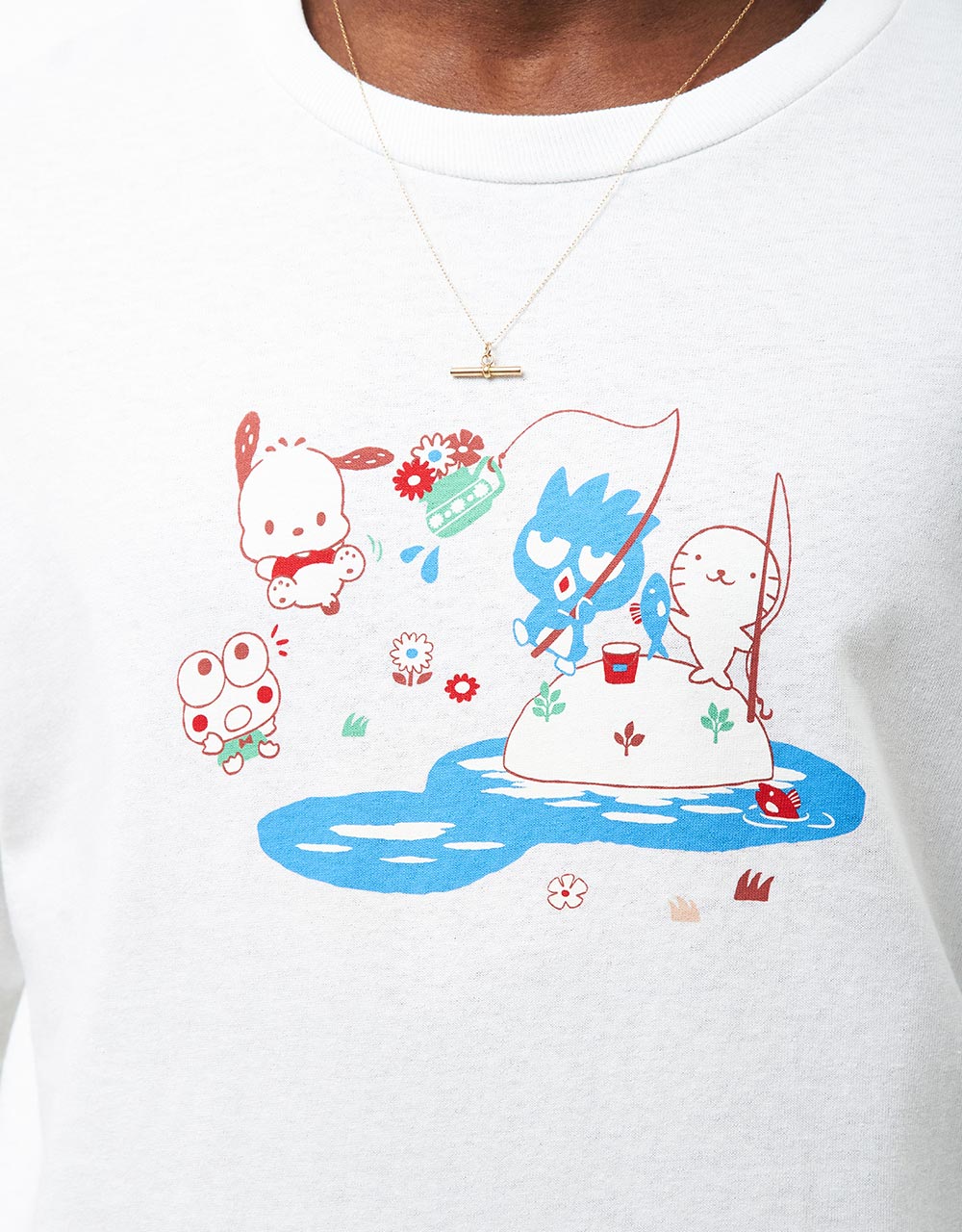 Girl x Hello Kitty Fishing L/S T-Shirt - White