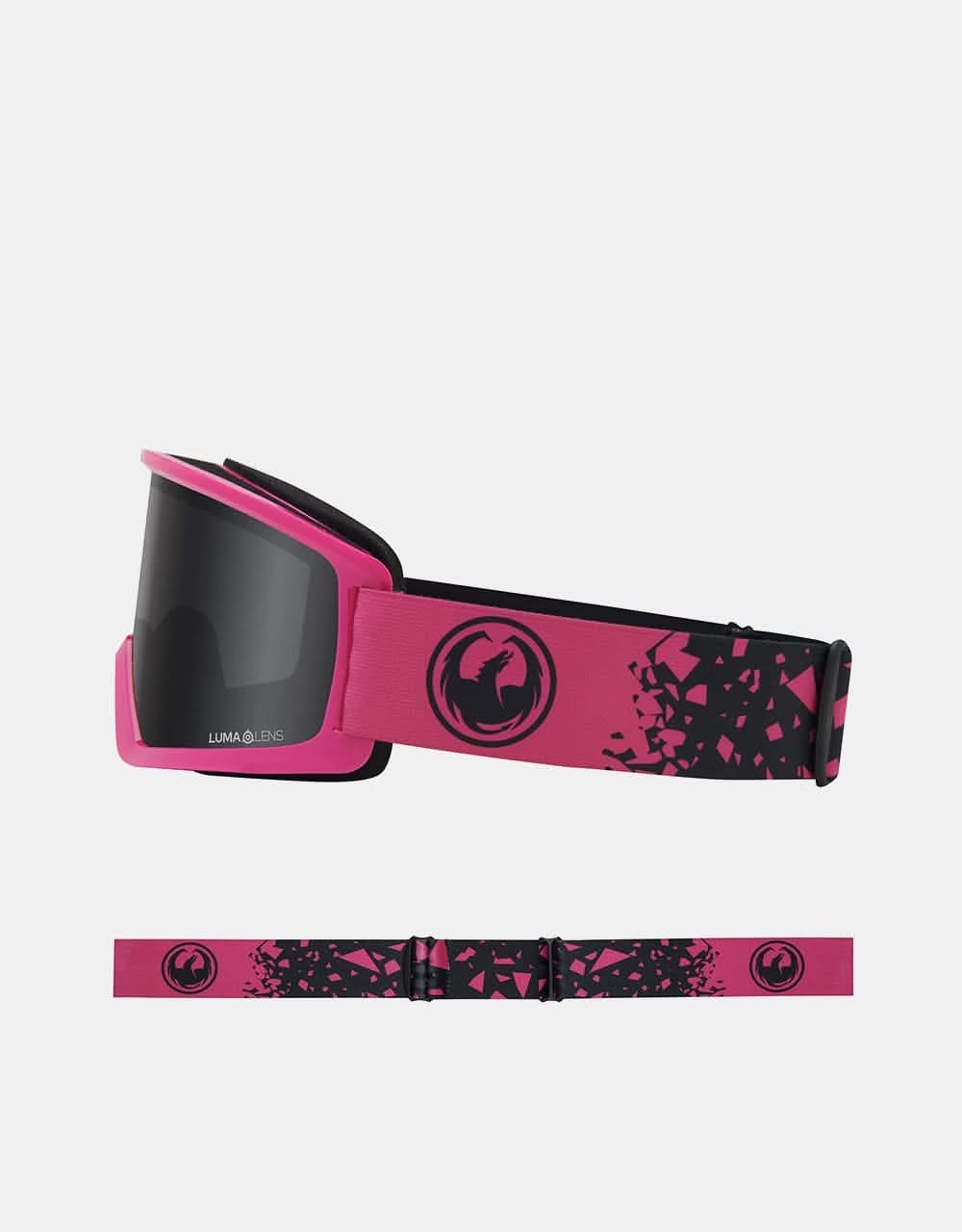Dragon DX3 OTG Snowboard Goggles Blasted Pink/LUMALENS® Dark Smoke
