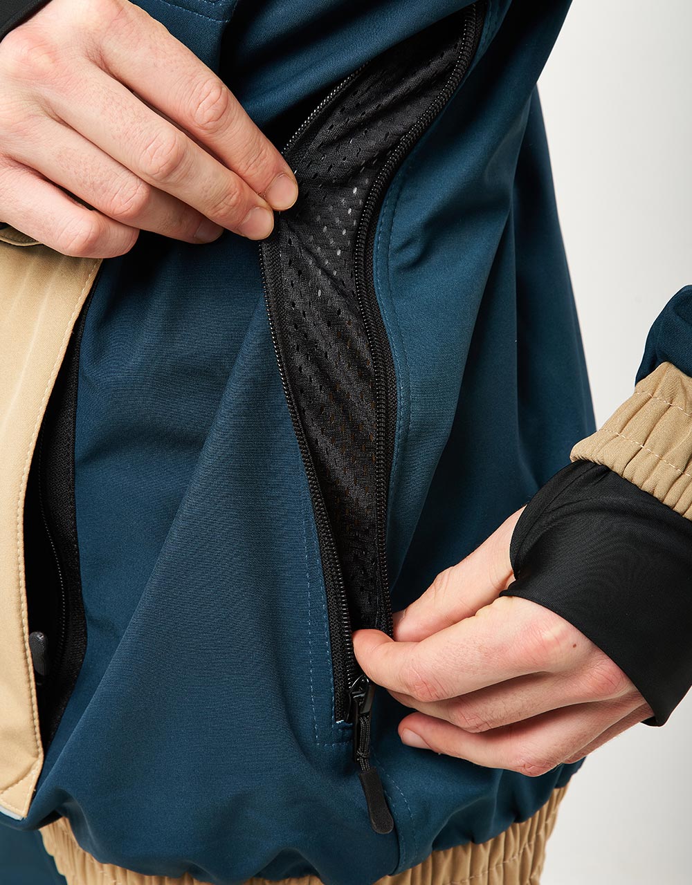 Brethren Baseline Pullover Snowboard Jacket - Kombat Khaki