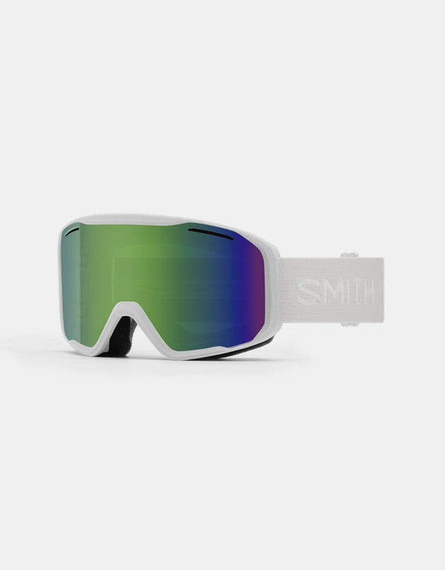 Smith Blazer Snowboard Goggles - White/Green Solx Mirror Antifog