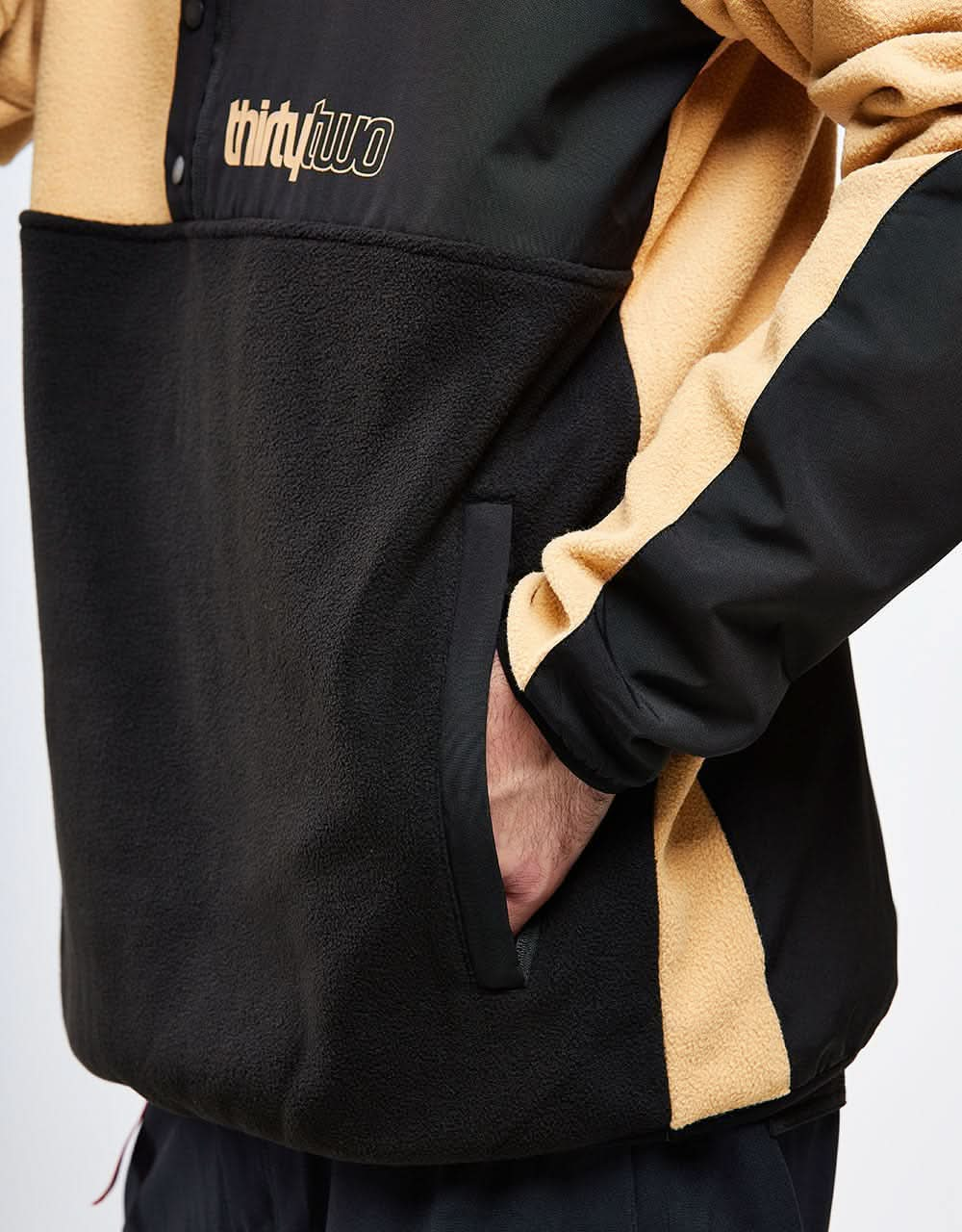 ThirtyTwo Rest Stop Fleece Anorak - Black/Tan