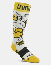 ThirtyTwo Double Snowboard Socks - White/Yellow