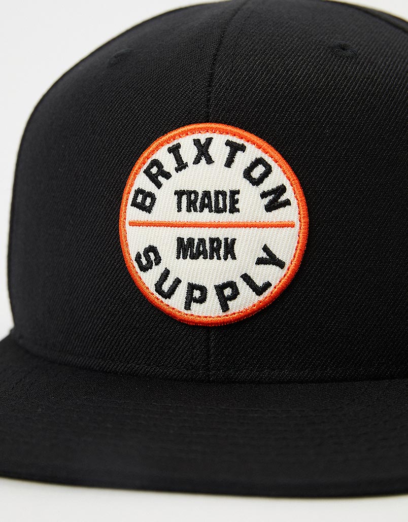 Brixton Oath III Snapback Cap - Washed Black/Orange