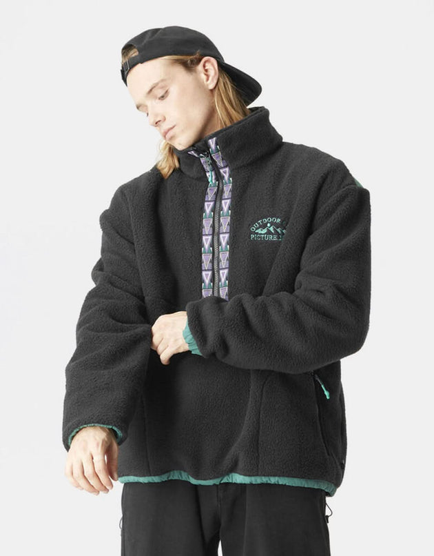 Picture Gamvik 1/4 Zip Fleece - Black/Bayberry