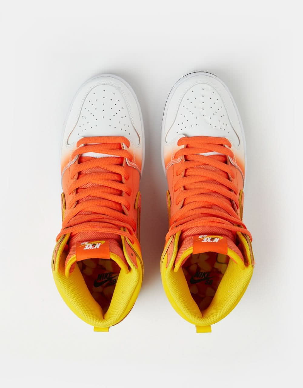 Nike SB 'Candy Corn' Dunk High Pro Skate Shoes - Amarillo/Orange-White-Black