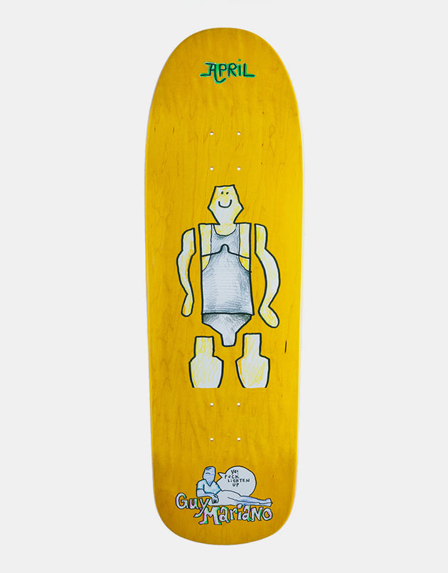 April Guy by Gonz Yellow '90s Shape' Skateboard Deck - 9.6"
