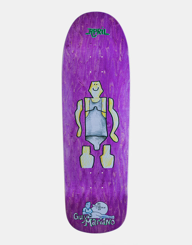 April Guy by Gonz Purple '90s Shape' Skateboard Deck - 9.6"
