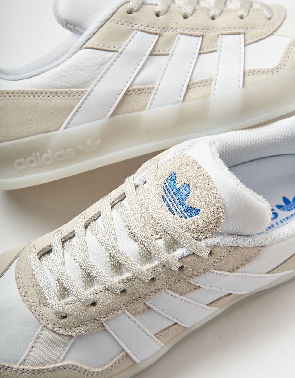 adidas Aloha Super Skate Shoes - Crystal White/White/Bluebird