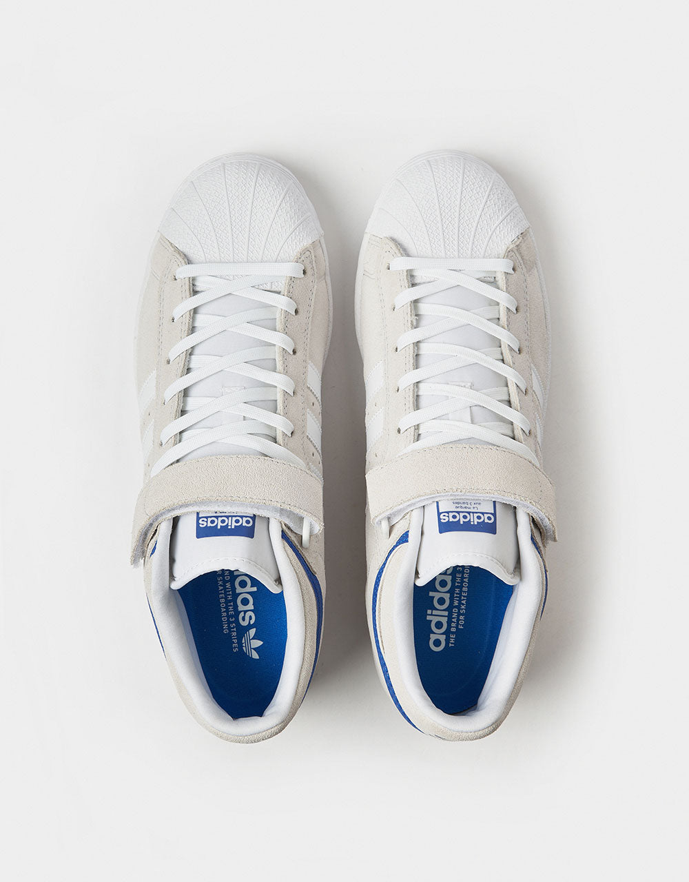 adidas Pro Shell ADV Skate Shoes - Crystal White/White/Team Royal Blue
