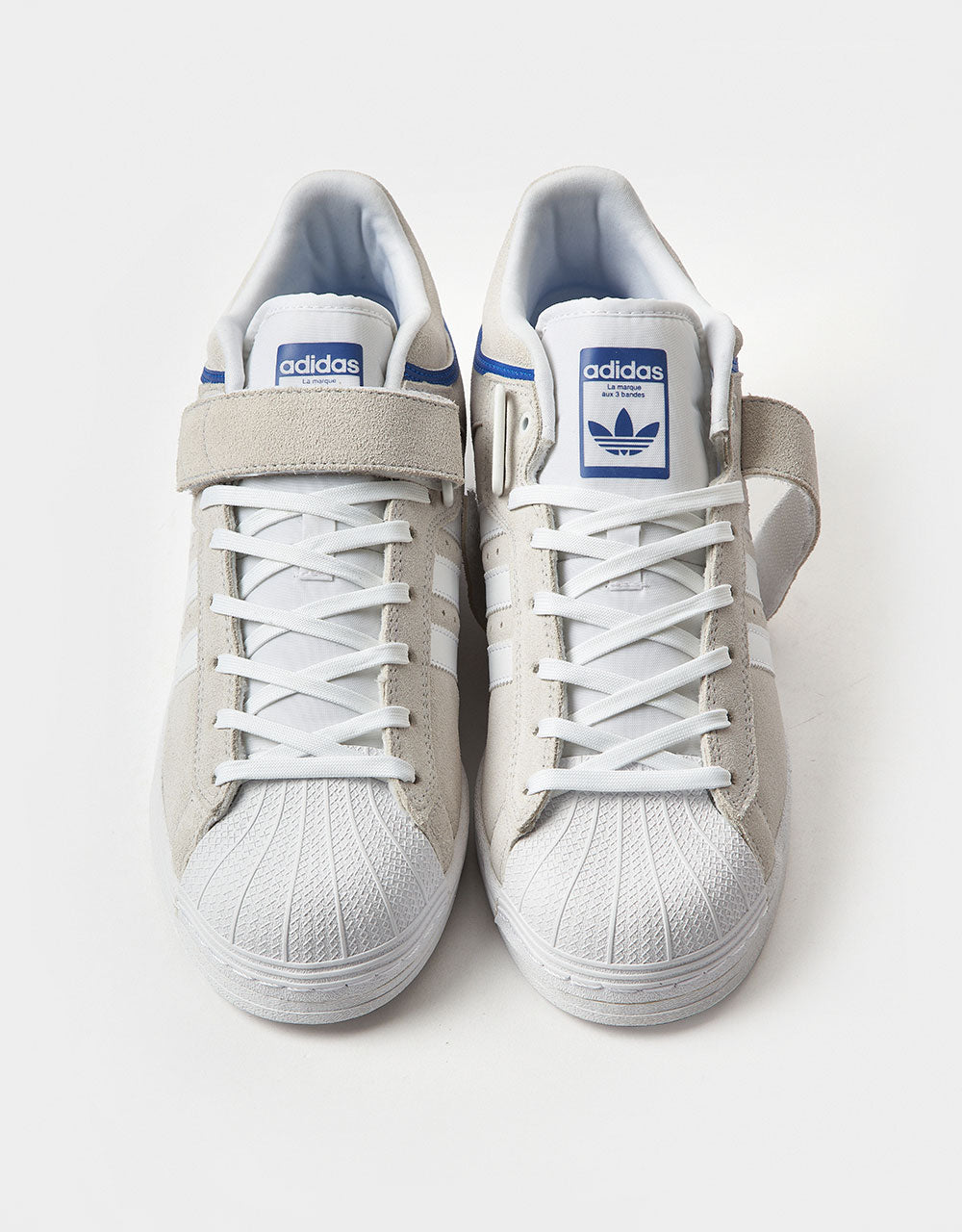 adidas Pro Shell ADV Skate Shoes - Crystal White/White/Team Royal Blue