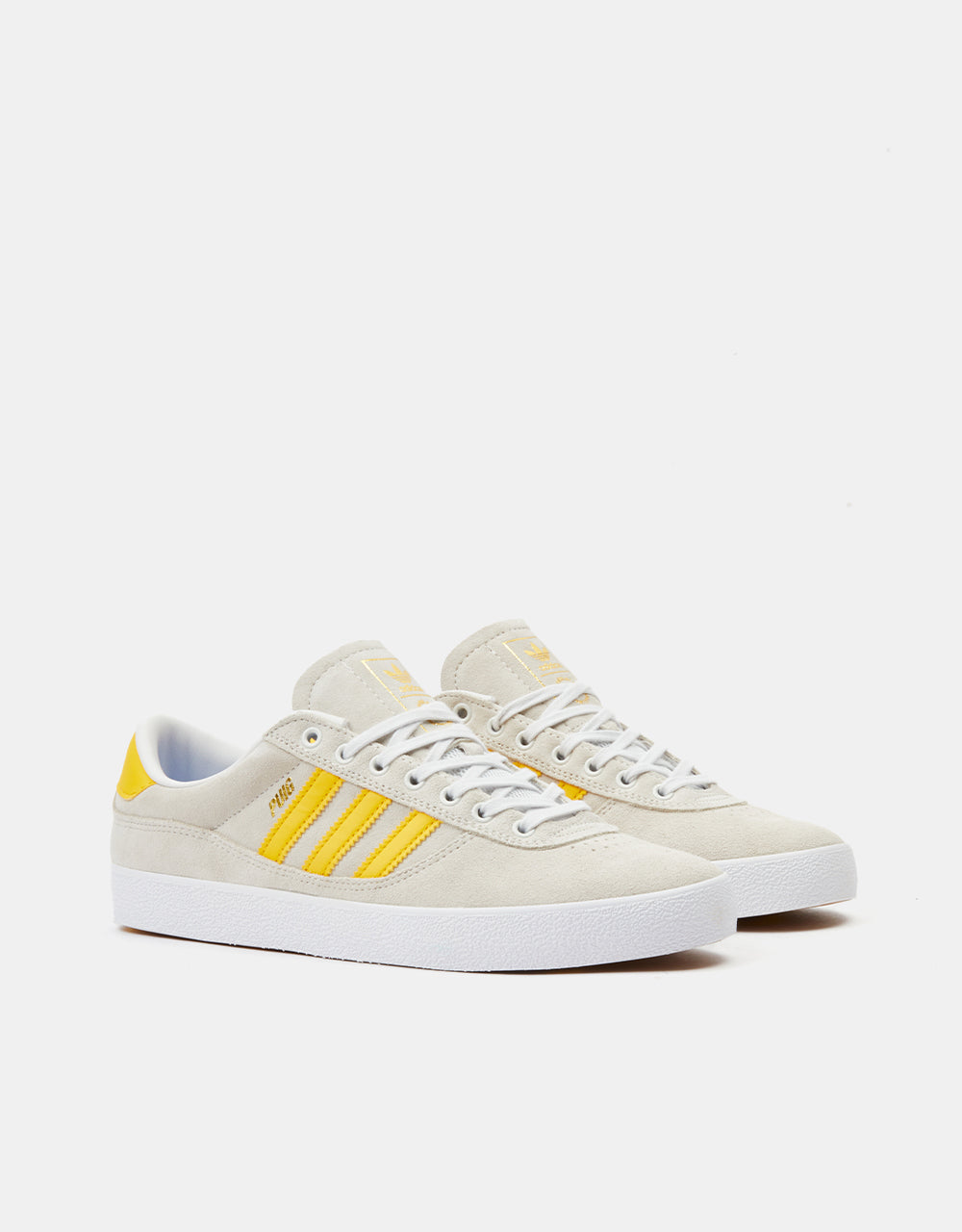 adidas Puig Indoor Skate Shoes - Crystal White/Bold Gold/White