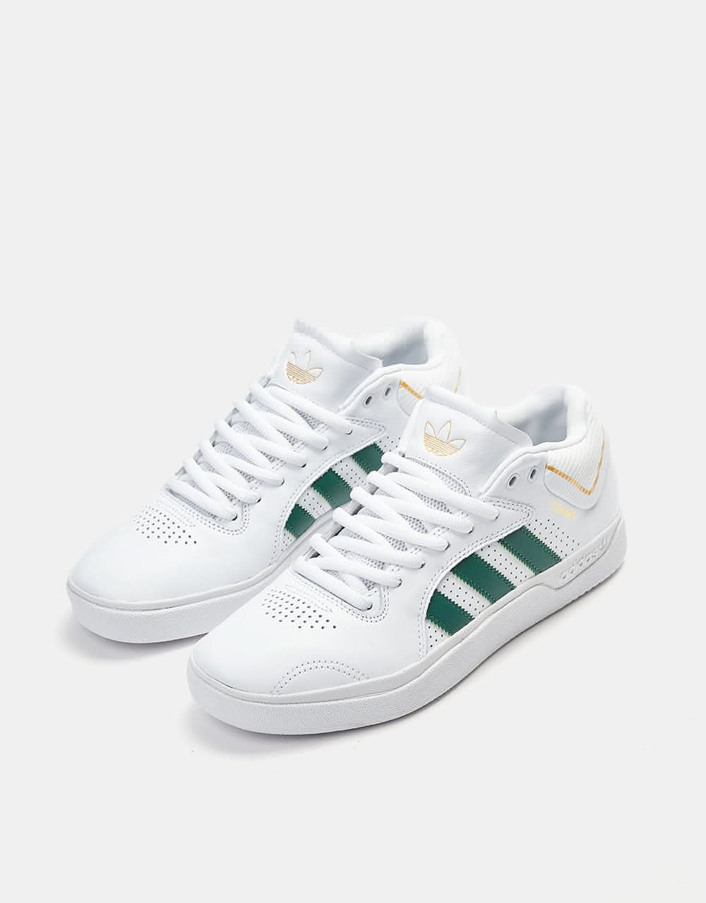 adidas Tyshawn Skate Shoes - White/Dark Green/Bluebird