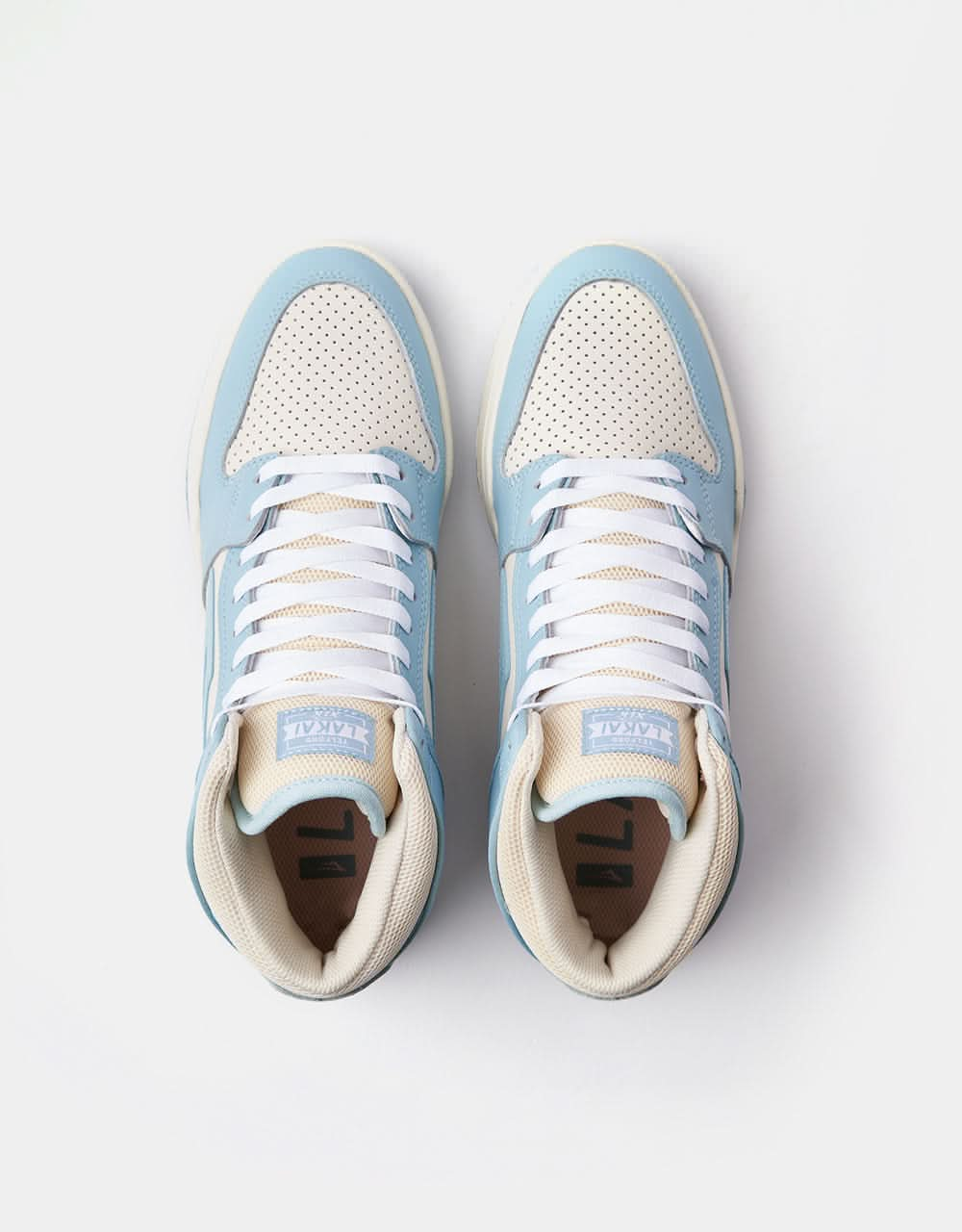 Lakai Telford Skate Shoes - Light Blue/Cream Leather