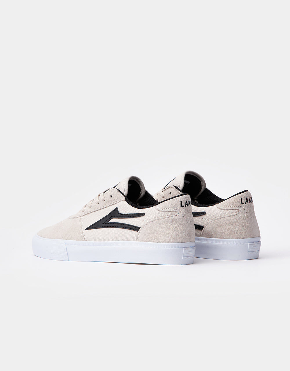 Lakai Manchester Skate Shoes - White/Black Suede
