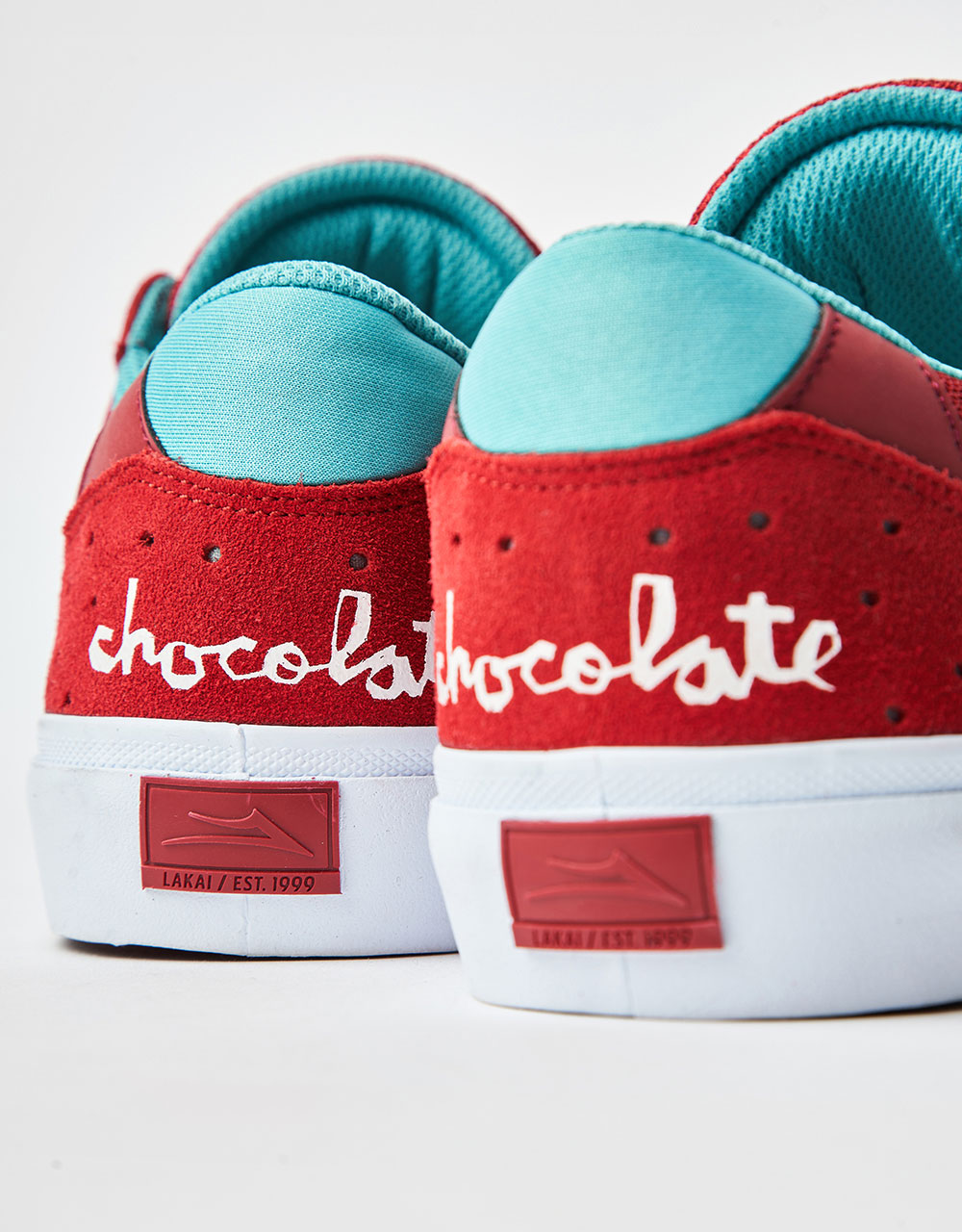 Lakai x Chocolate Atlantic Vulc Skate Shoes - Red Suede