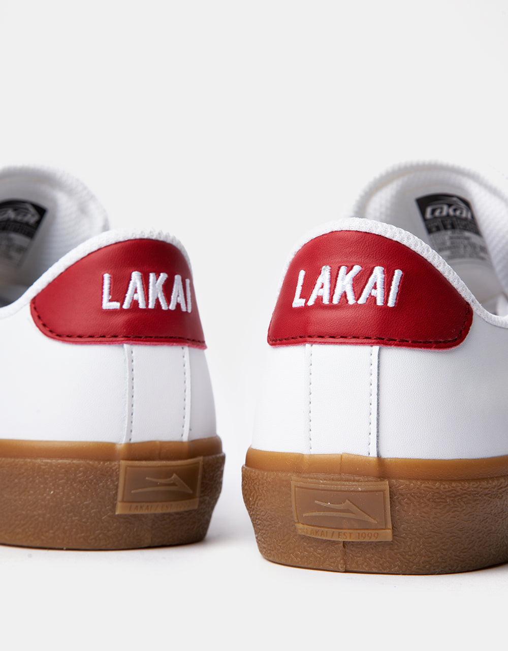 Lakai Newport Skate Shoes - White/Gum Leather