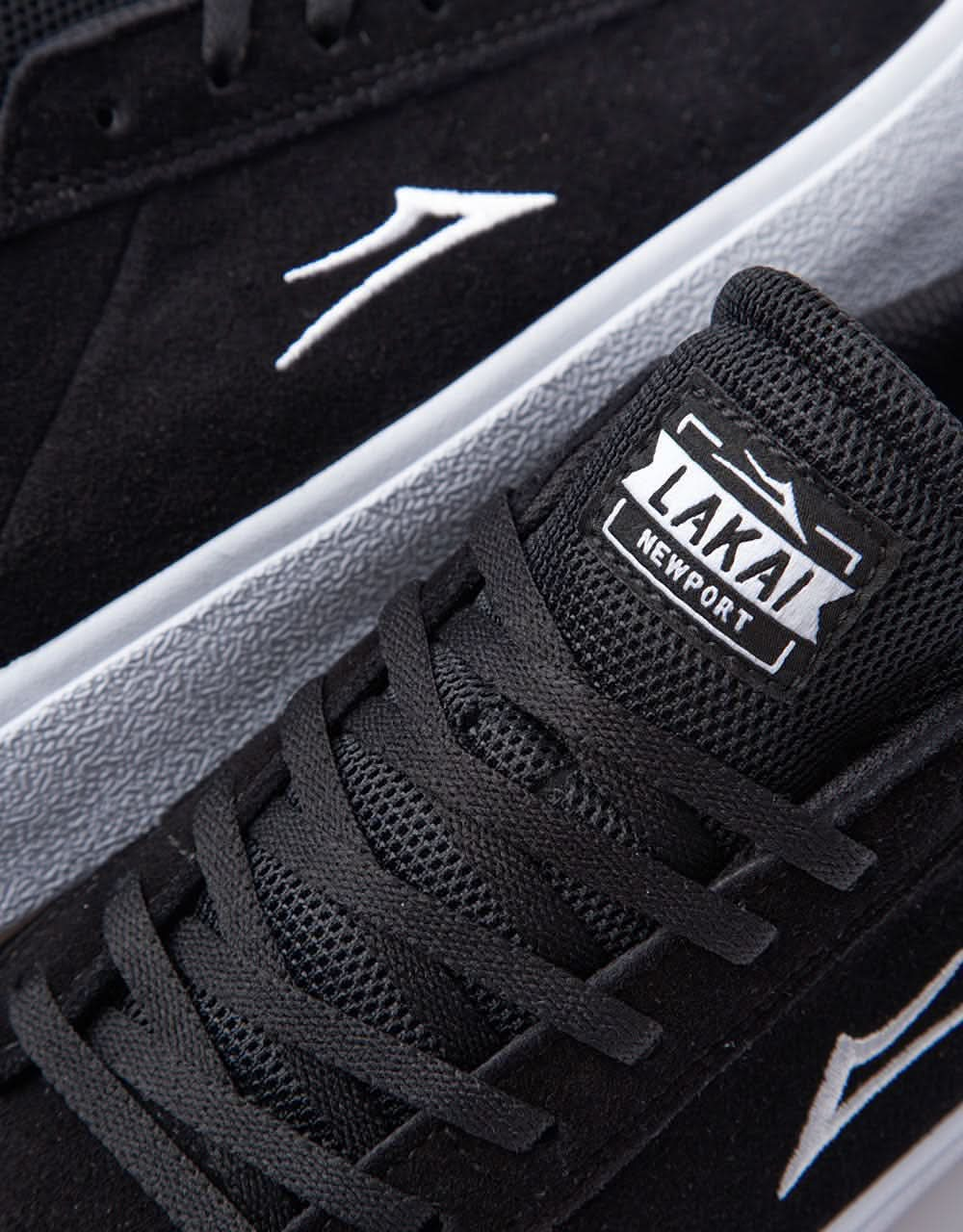 Lakai Newport Skate Shoes - Black Suede