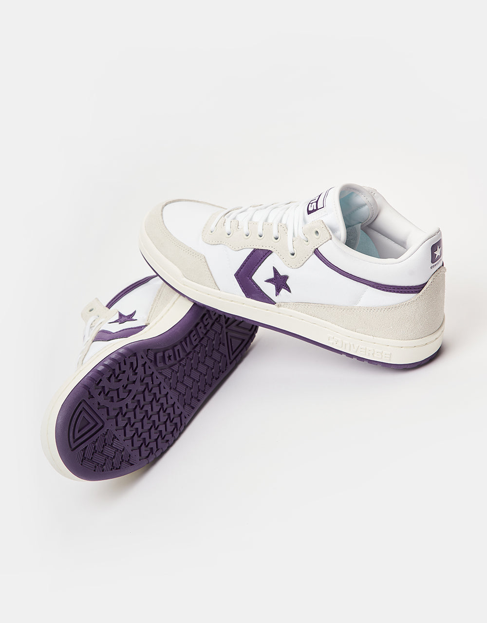 Converse Fastbreak Pro Skate Shoes - White/Vaporous Grey/Purple