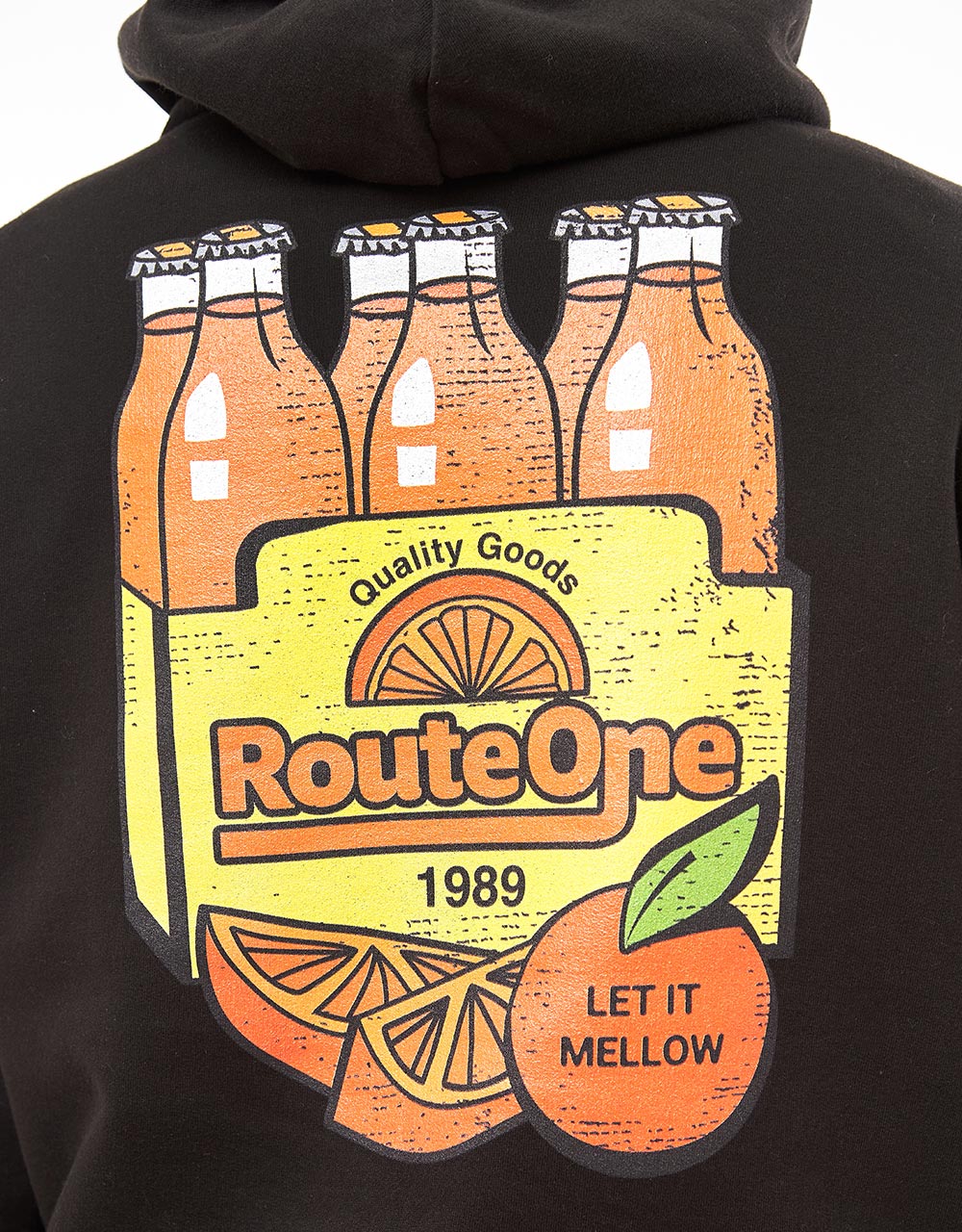 Route One Orange Soda Pullover Hoodie - Deep Black