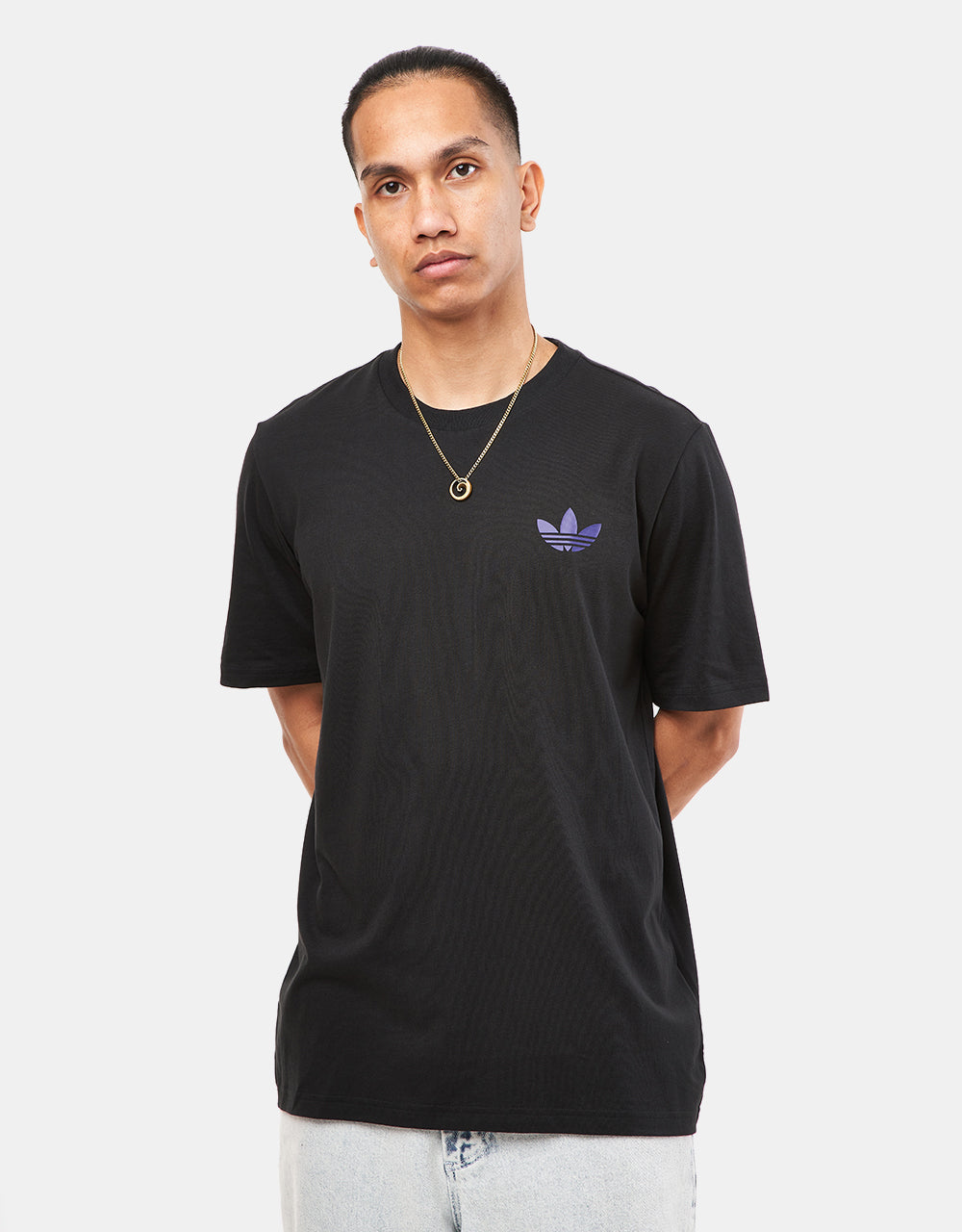 adidas 4.0 Stretched Logo T-Shirt - Black/Collegiate Purple