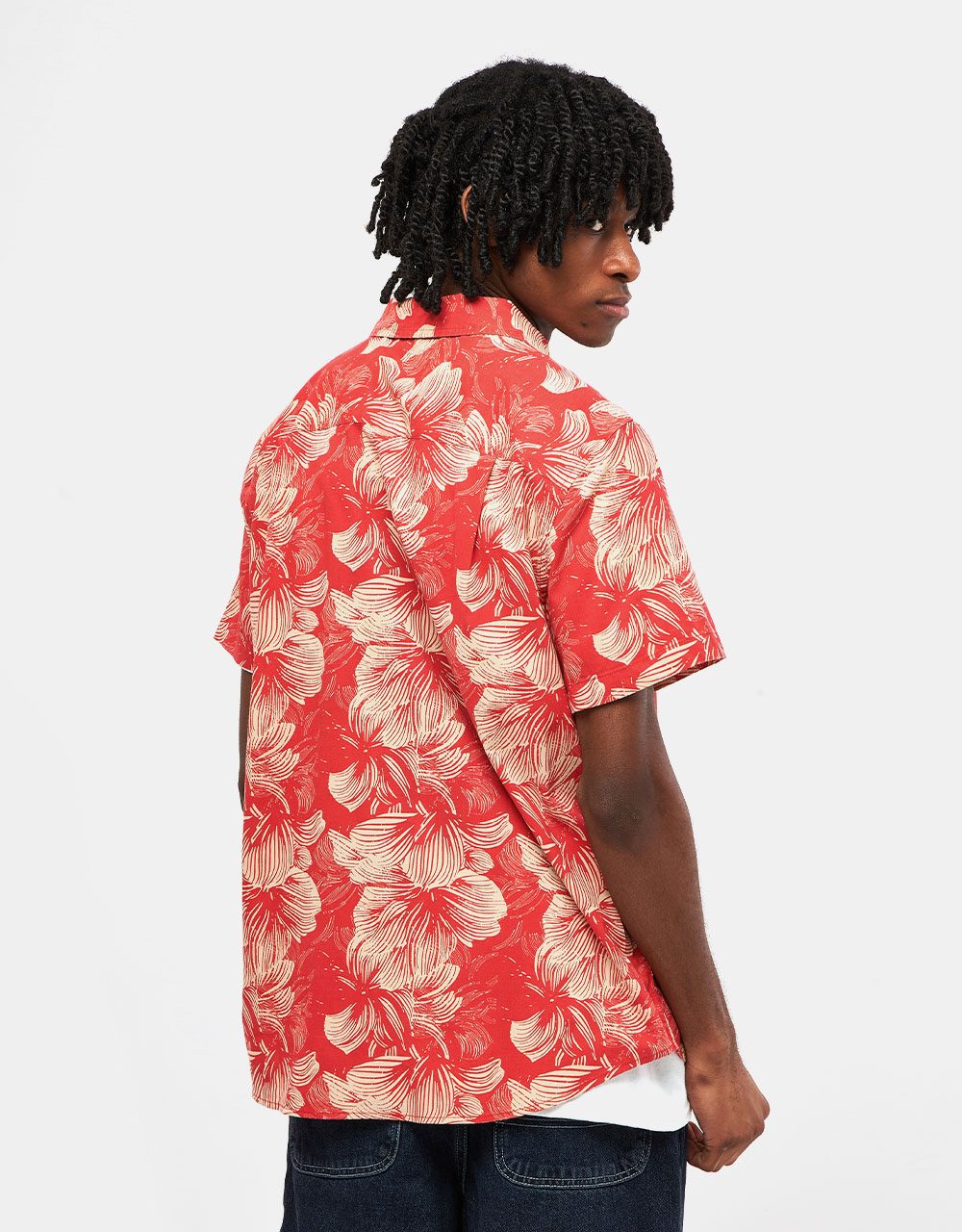 Brixton Charter Print S/S Woven Shirt - Casa Red/Oatmilk Floral