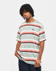 Brixton Hilt Stith Striped T-Shirt - Chinois Green/Terracotta/Off White