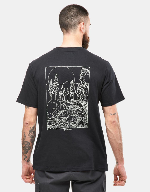 Columbia Rockaway River™ Back Graphic T-Shirt - Black/Rocky Road