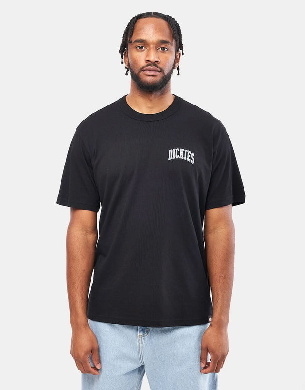 Dickies Aitkin Chest T-Shirt - Black/Coronet Blue