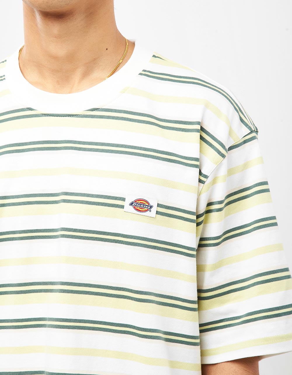 Dickies Glade Spring Striped T-Shirt - Horizontal Stripe White