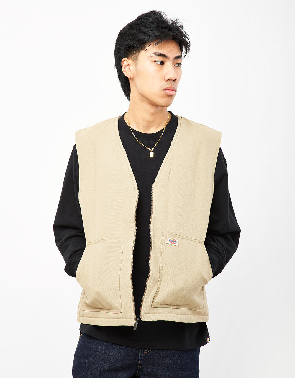 Dickies Duck Canvas Summer Vest - Stone Washed Desert Sand