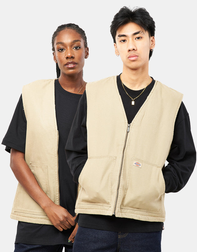 Dickies Duck Canvas Summer Vest - Stone Washed Desert Sand