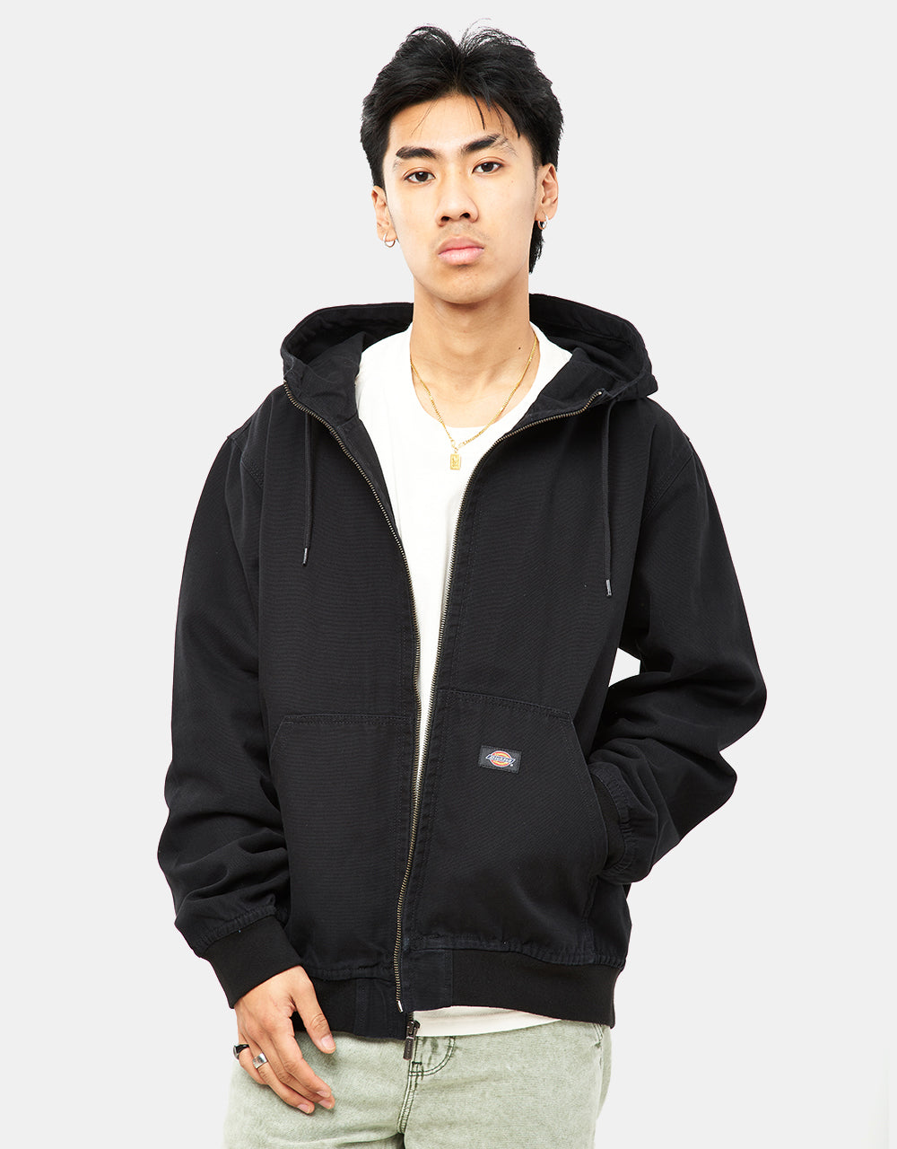 Dickies Duck Canvas Hooded Unlined Jacket - Stone Washed Black