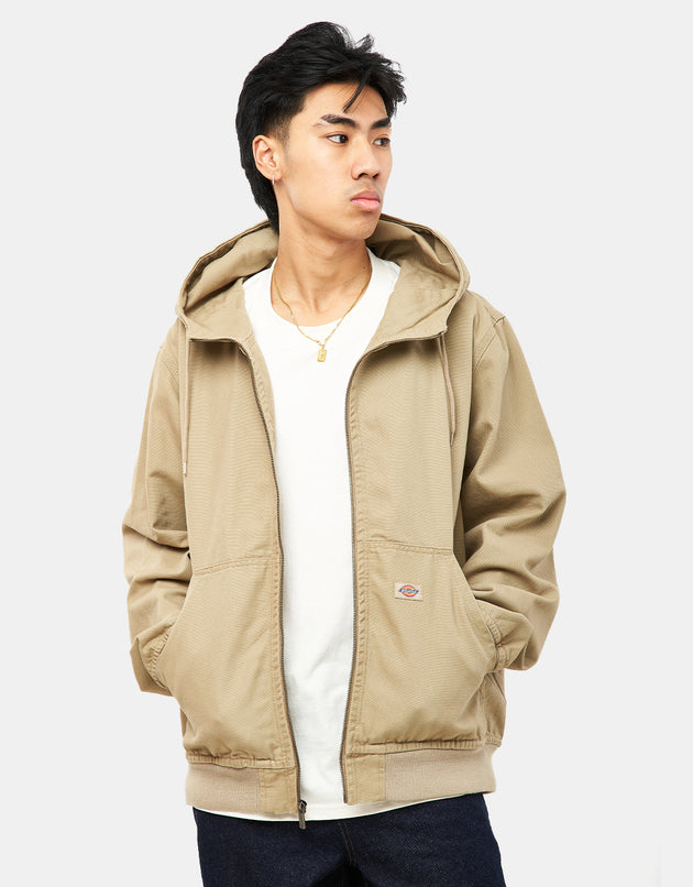 Dickies Duck Canvas Hooded Unlined Jacket - Stone Washed Desert Sand