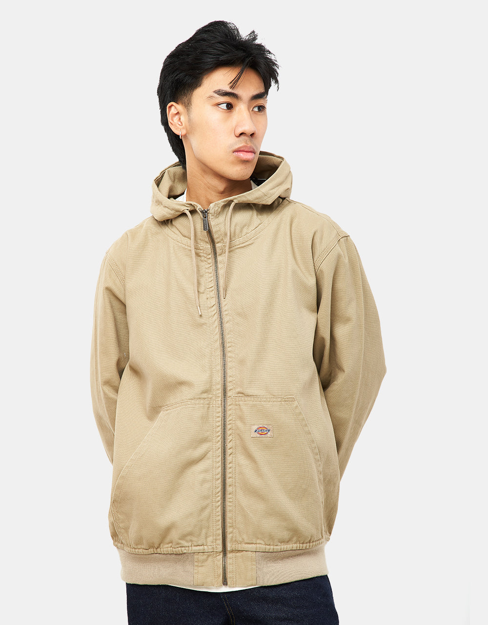 Dickies Duck Canvas Hooded Unlined Jacket - Stone Washed Desert Sand