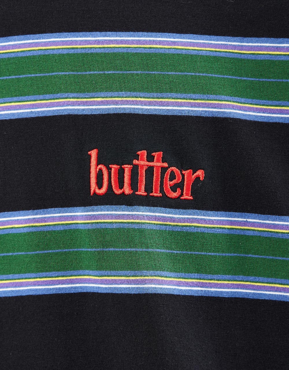 Butter Goods Stripe T-Shirt - Forest/Navy