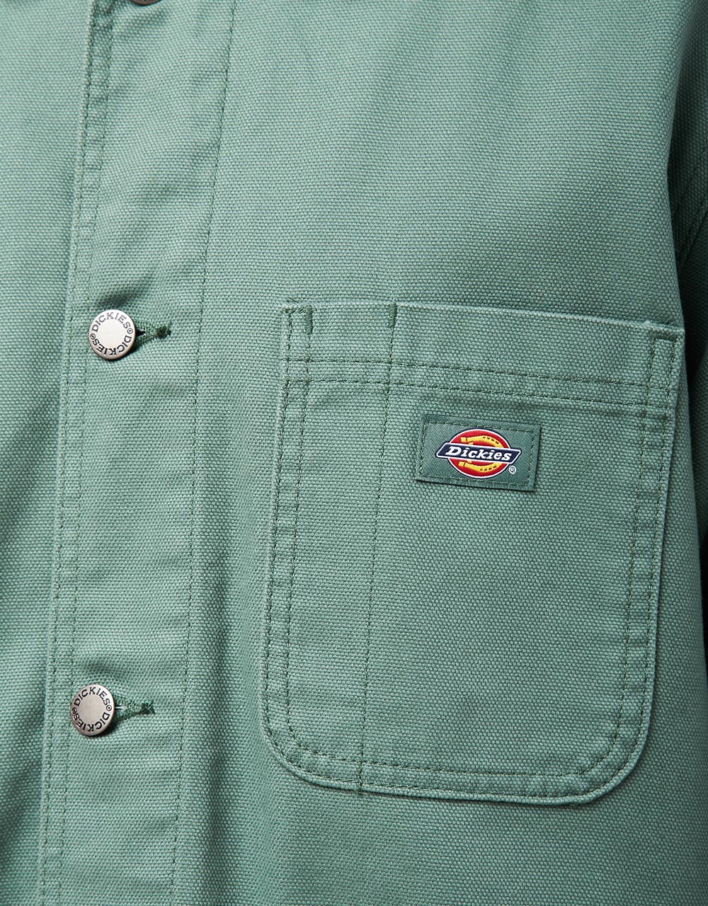 Dickies Duck Canvas Unlined Chore Coat - Stone Washed Dark Forest