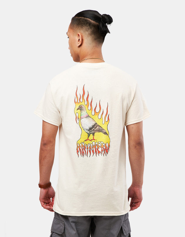 Anti Hero Flame Pigeon T-Shirt - Natural/Multi