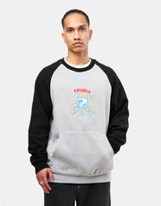Krooked Style Embroidered Crew - Heather/Black/Multi