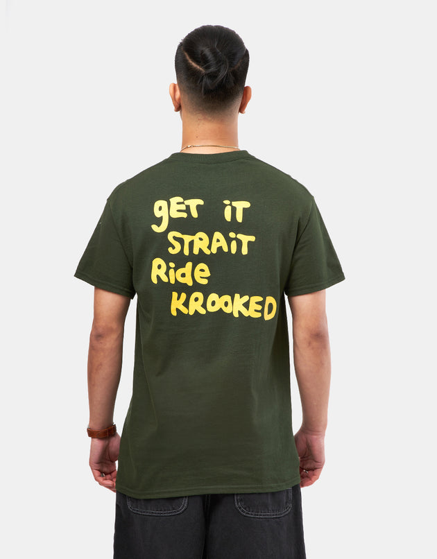 Krooked Strait Eyes T-Shirt - Forest Green/Gold