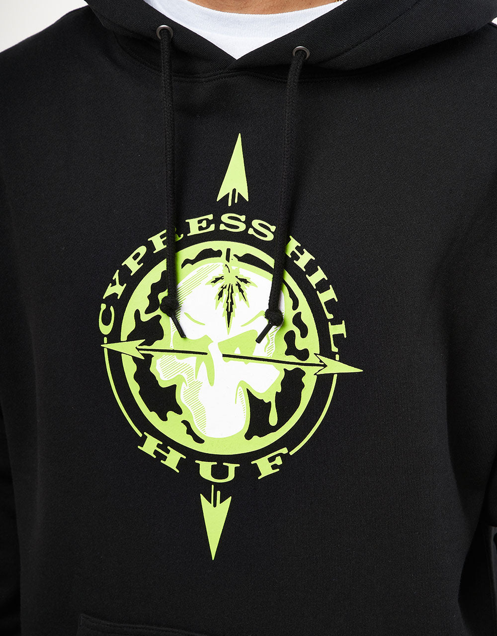 HUF x Cypress Hill Blunted Compass Pullover Hoodie - Black