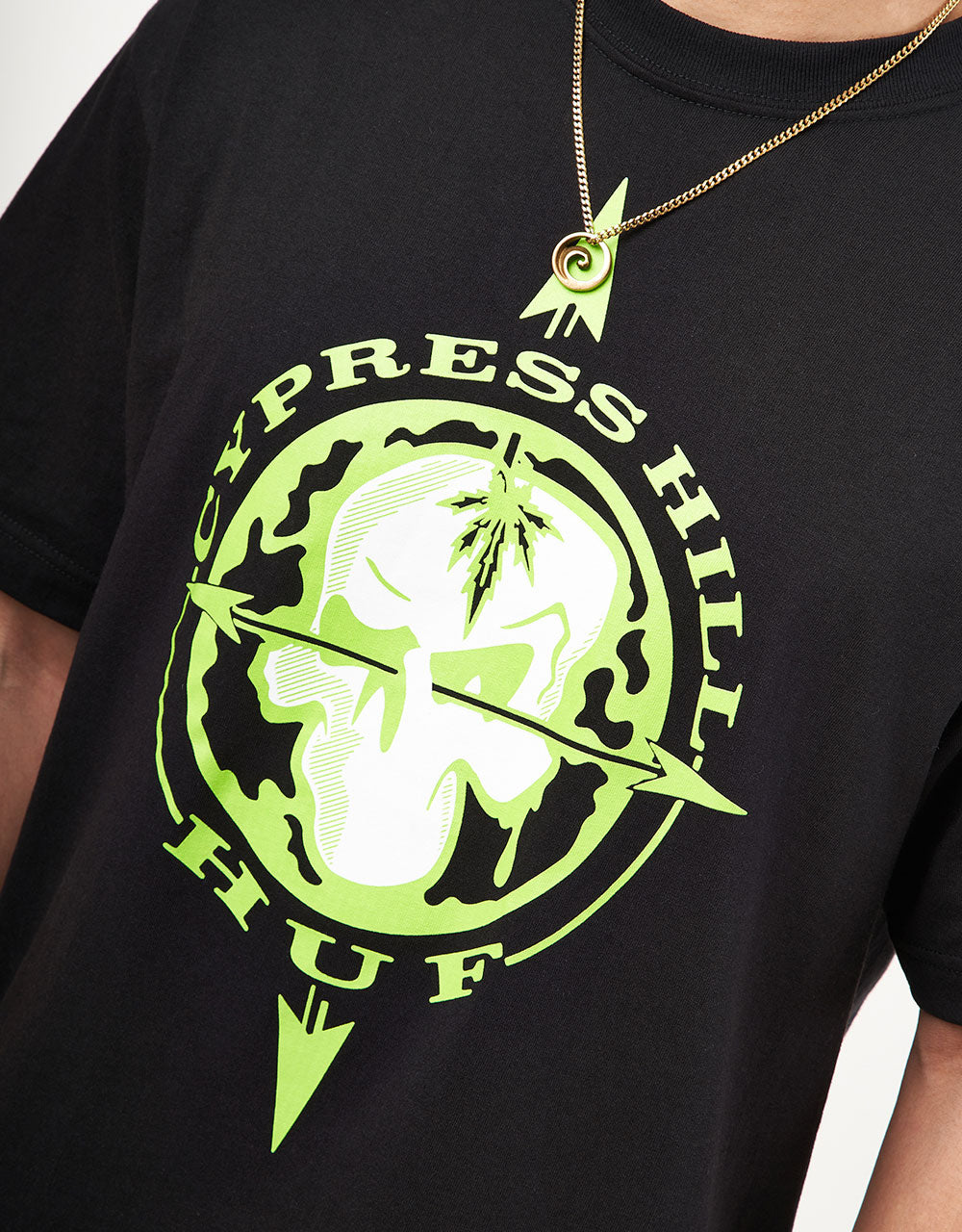 HUF x Cypress Hill Blunted Compass T-Shirt - Black