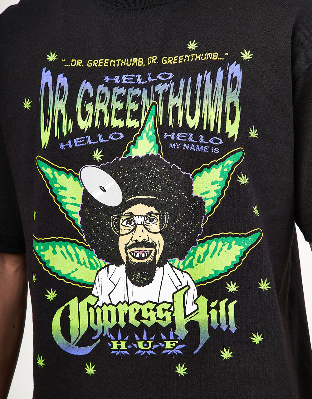 HUF x Cypress Hill Dr Greenthumb T-Shirt - Black