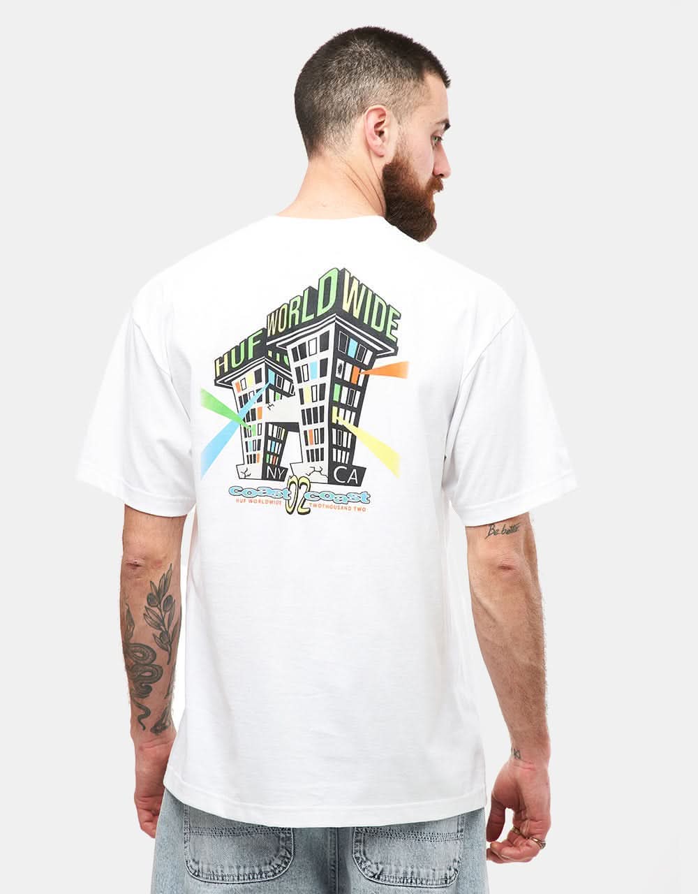 white huf t shirt