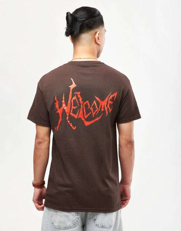 Welcome Twin Spine T-Shirt - Dark Chocolate